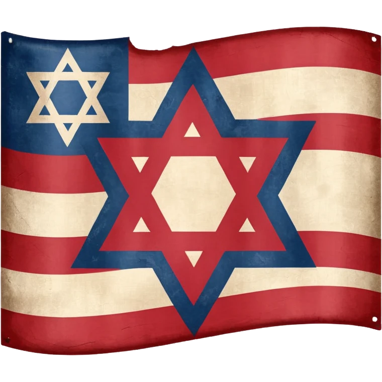United States flag with a swastika symbol and star of david symbol on the flag emoji
