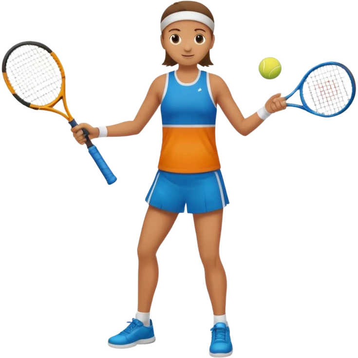 High resolution full body of a tennis player with just a one racket  emoji