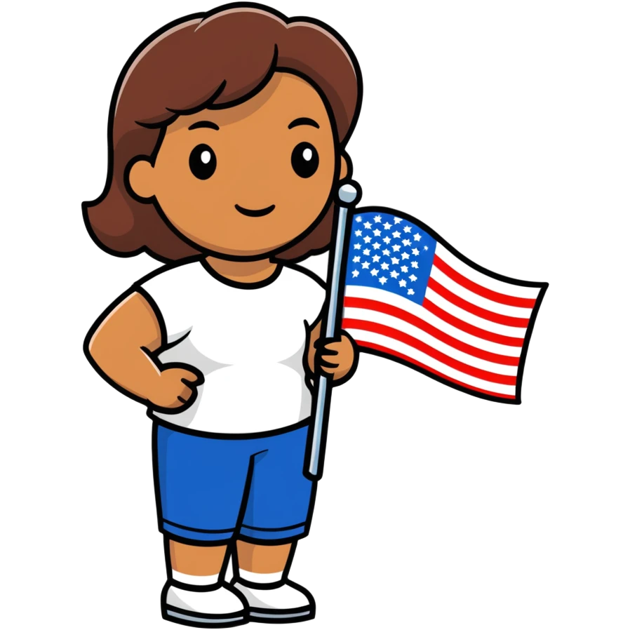 Martha McLaurin holding American flag  emoji