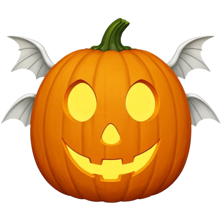 jack-o'-lantern with white wings and question marks symbols in the eyes. emoji