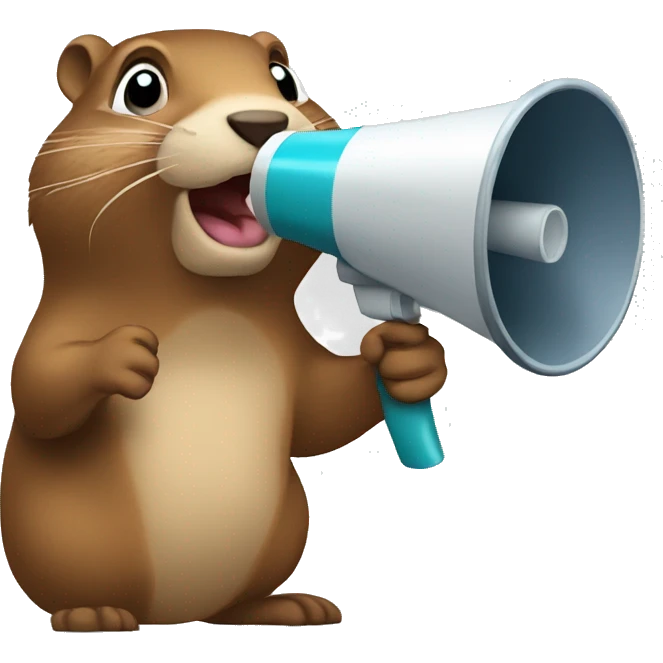 gopher with megaphone emoji