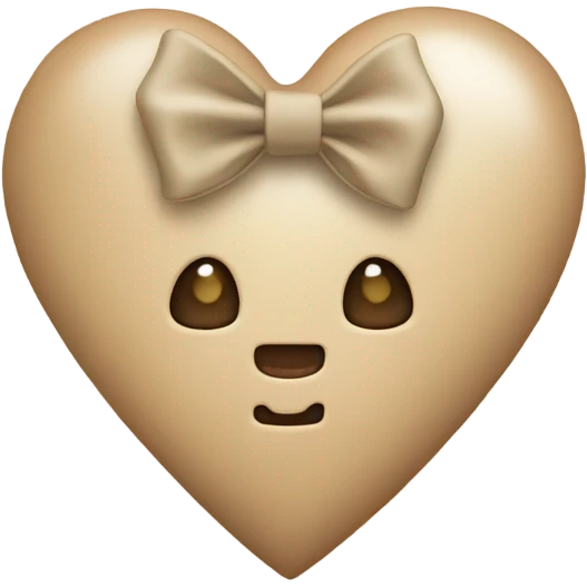 Beige heart with beige bow emoji