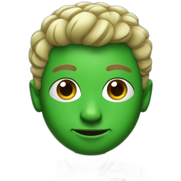Little guy soccer mascot dressed in green with penacho and green lines under eyes emoji