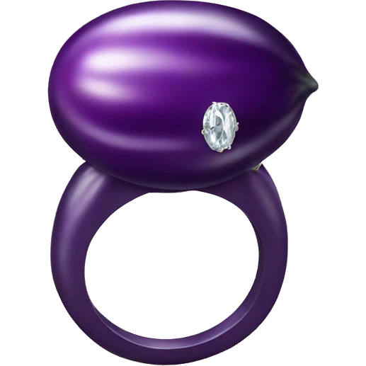 Eggplant in engagement ring emoji