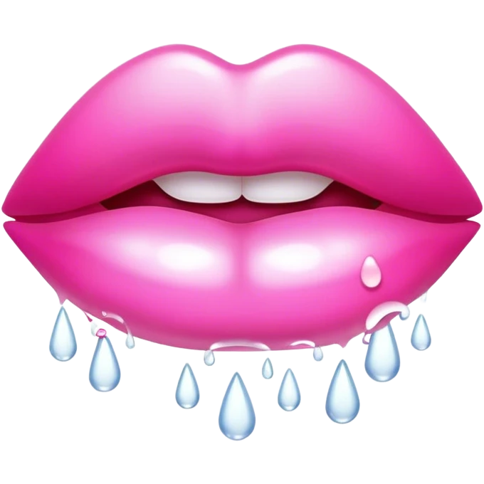  lips with white drops emoji