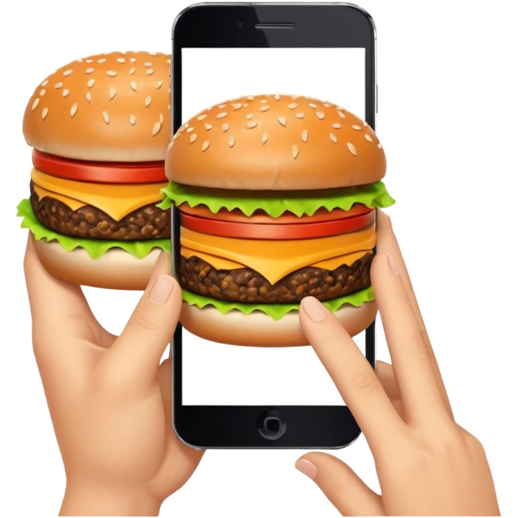 picture of a hamburguer in a phone emoji