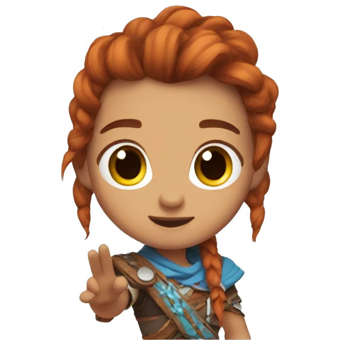 Aloy, waving goodbye emoji