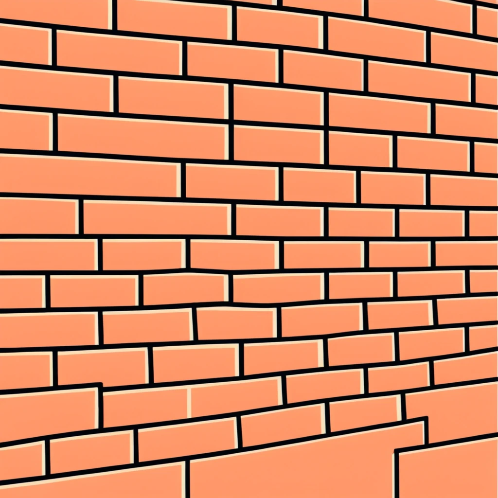 brick wall viewed from the side, perspective view emoji