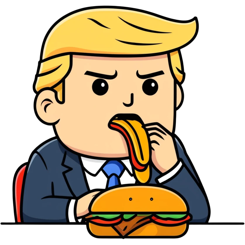 Trump eating a shit sandwich emoji