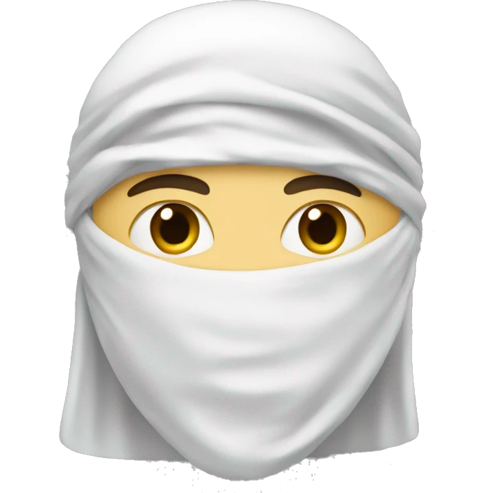 white-ninja-with-a-white-veil-on-his-head,-black-eyes emoji