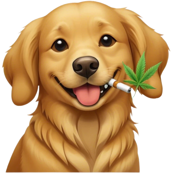 dog smoking weed emoji