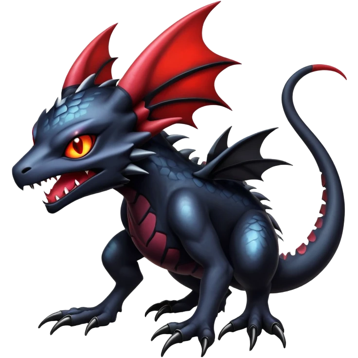 Shiny Epic Badass Gothic Evil Noibat-Salandit-Darkrai-Litten-Hybrid emoji