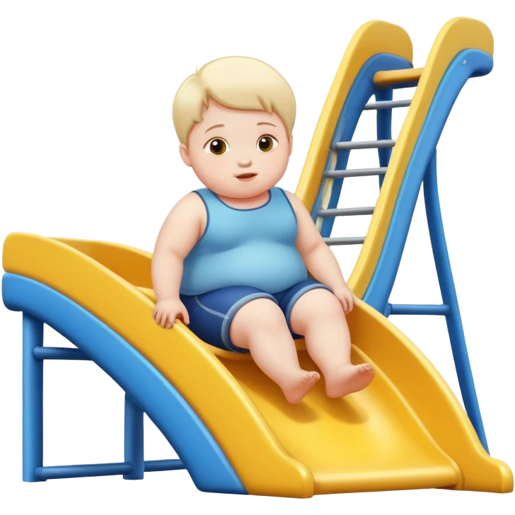 Crea un niño penso però muy obeso con el pell tobogan  emoji