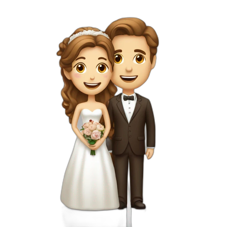 couple mariage homme blanc femme marron  emoji