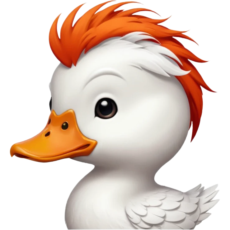 A duck with red hair. emoji