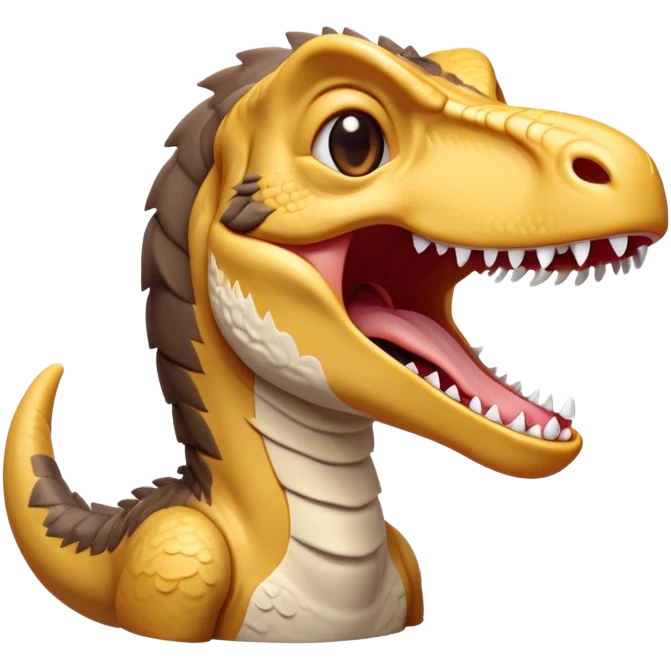 Cinematic Cute Yawning Velociraptor Portrait Emoji, Head tilted slightly with a dramatic, wide-open yawn, showcasing a lean, agile body with a relaxed snout and sleepy, half-closed eyes, Simplified yet irresistibly cute features, highly detailed, glowing with a soft, cozy prehistoric glow, high shine, relaxed yet expressive, stylized with a hint of whimsical agile ease, soft glowing outline, capturing the essence of a drowsy yet affectionate Velociraptor that appears ready to stretch and yawn its way out of the screen! emoji