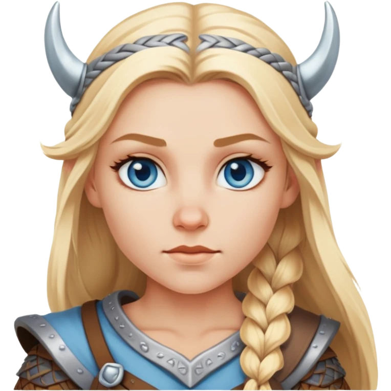 Female blonde Viking with light blue eyes emoji