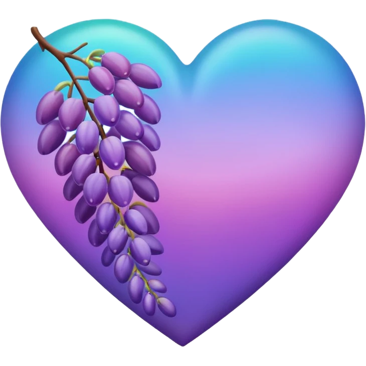 Wisteria and Malibu multicolor emoji heart emoji