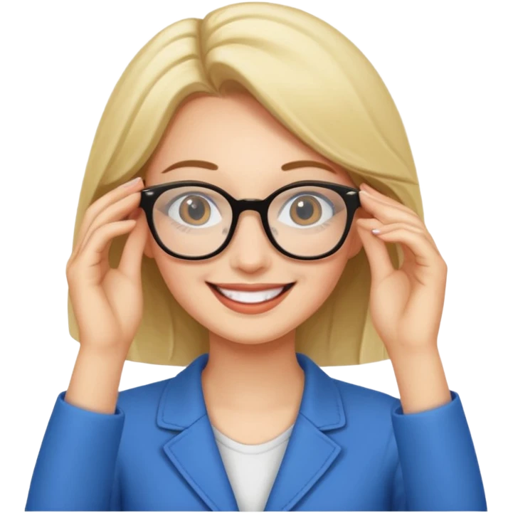 A woman putting on glasses emoji