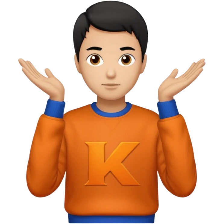a man with short hair wear a ktm sweater emoji