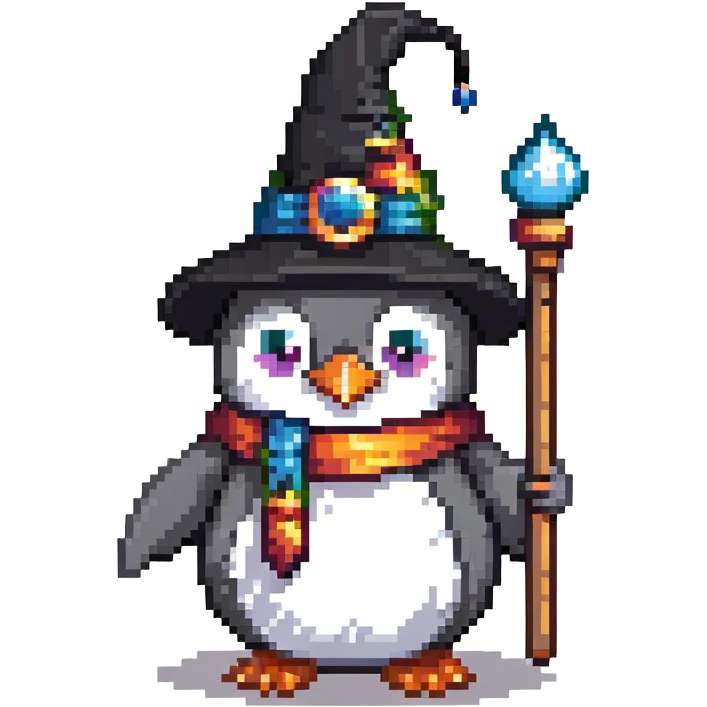 Penguin Wizard emoji