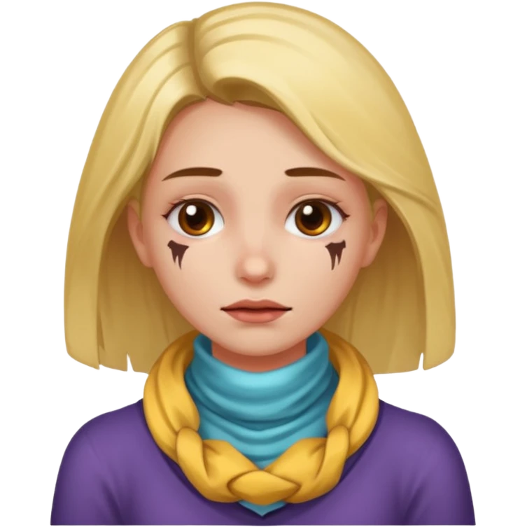 A girl with a dying face with two hands around her neck emoji