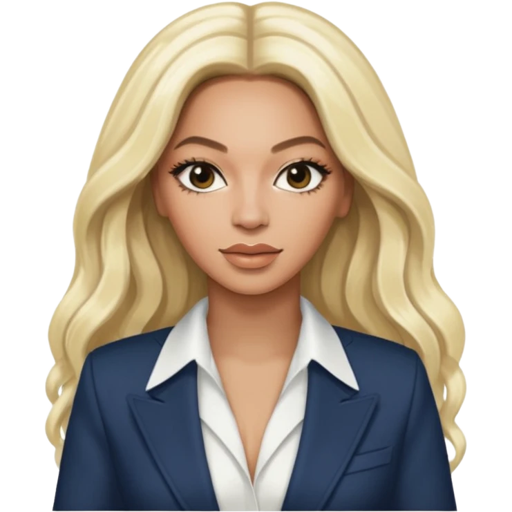 Beyonce from Destiny's Child with long platinum blonde hair emoji