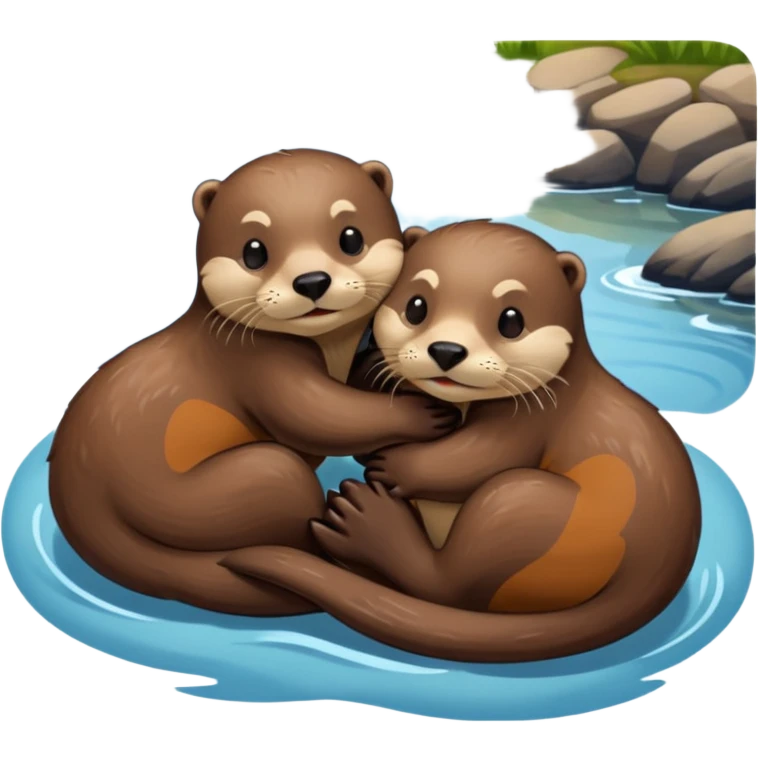 Cuddling otter emoji