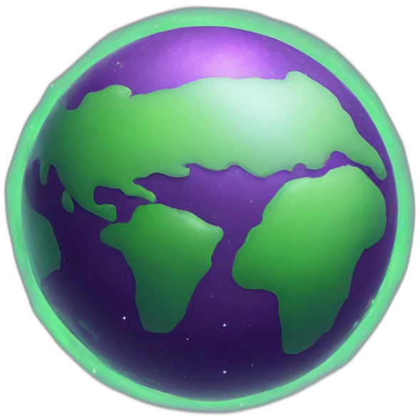 green planet with purple rings emoji