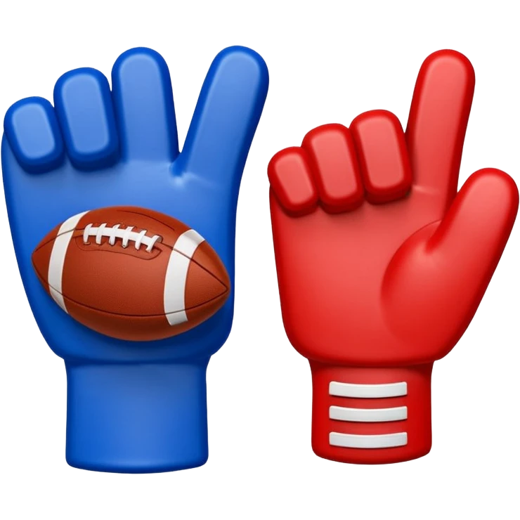 sports foam finger american football blue (#00A3E0) and red (#F9423A) emoji