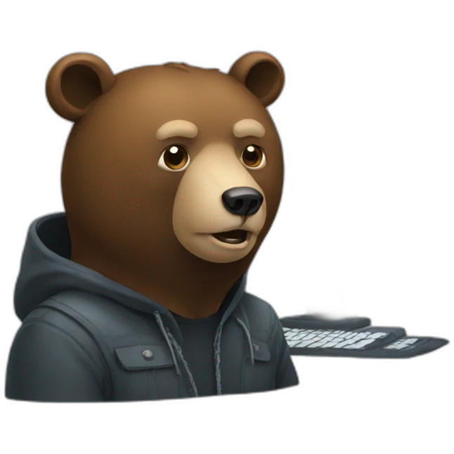 Bear hacker emoji