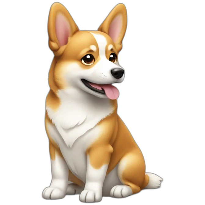 corgie dog is sitting emoji