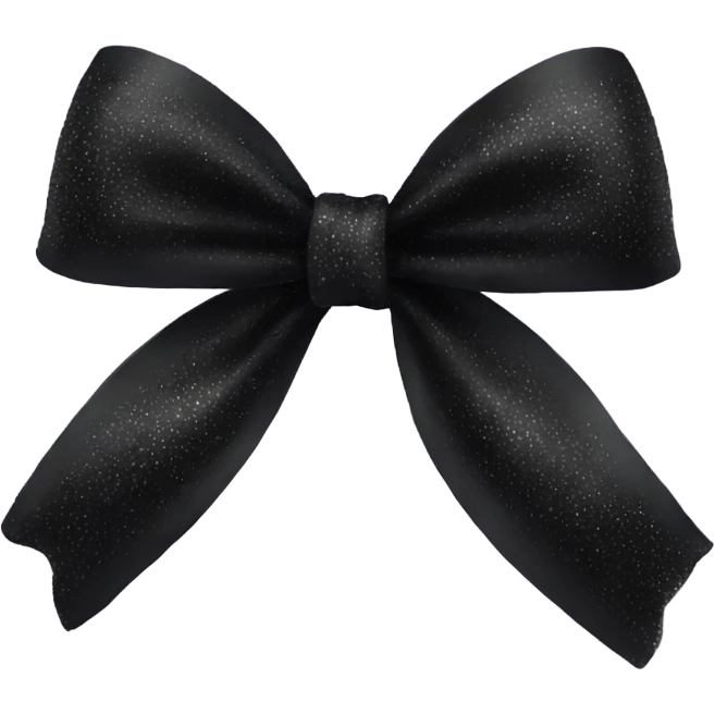 black sparkly silk bow emoji