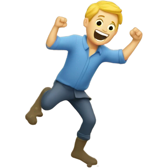 White man dancing in a mud pit  emoji