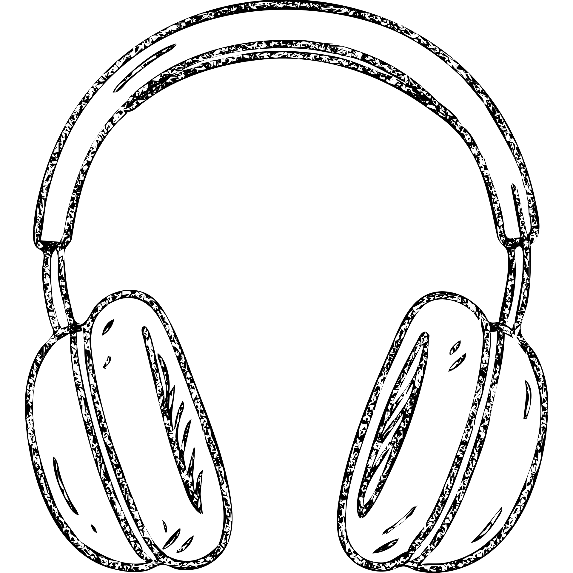 hand drawn outlined headphones icon emoji