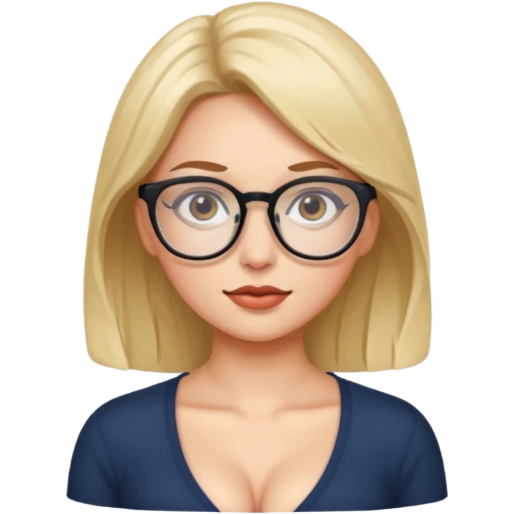 girl naked with eye glasses and boobs emoji