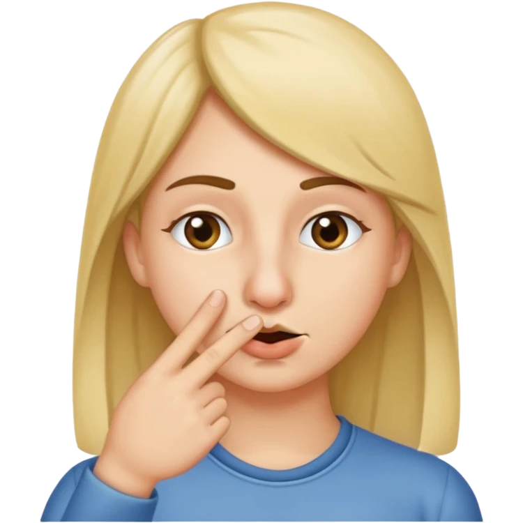 Putting finger in a nose emoji