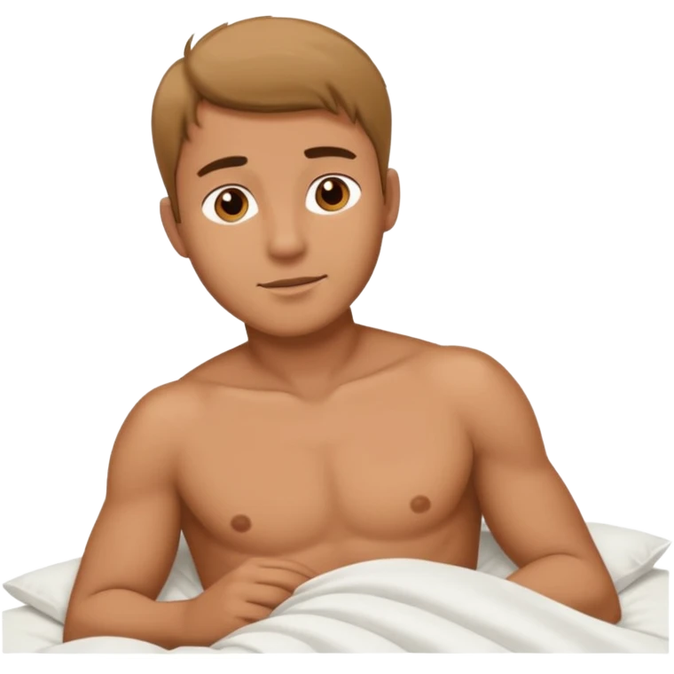 naked handsome man in bed emoji