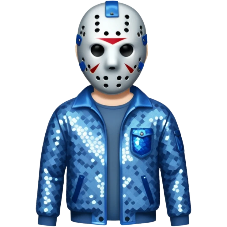 Jason Voorhees with blue grey sequin outfit  emoji