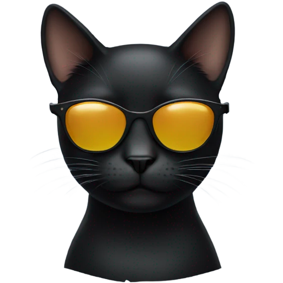 Black cat wearing sunglasses emoji