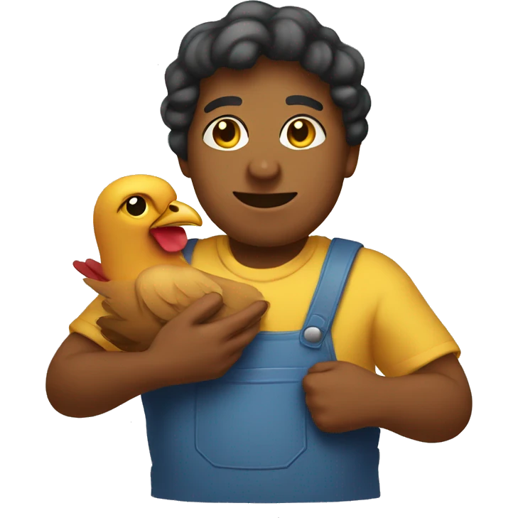 Colored holding a chicken emoji