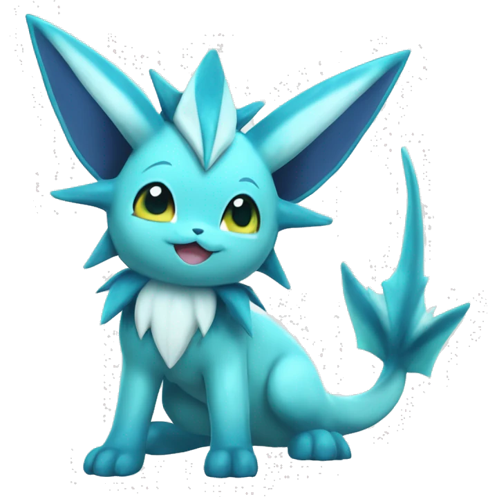 Kawaii Gorgeous Beautiful Vaporeon-Glaceon-Pokémon full body emoji