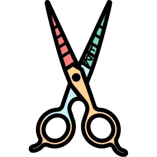 Barber shop logo with the text "baber" and scissors emoji