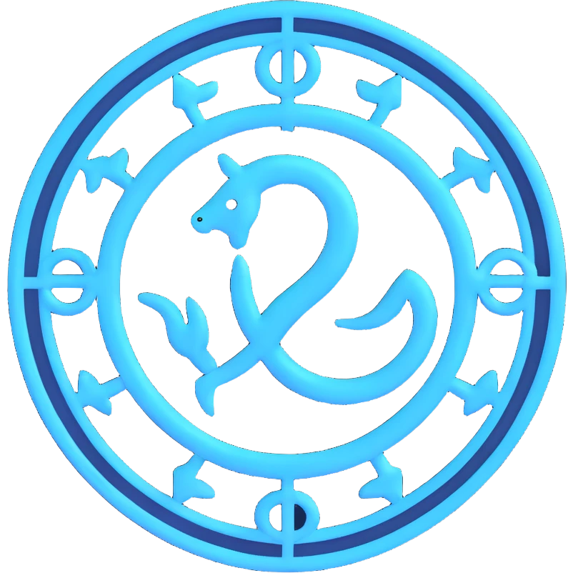 "A minimalistic glowing zodiac symbol ♓, centered on a dark cosmic background, symbol color #00d9ff, clean design, modern and luminous" emoji