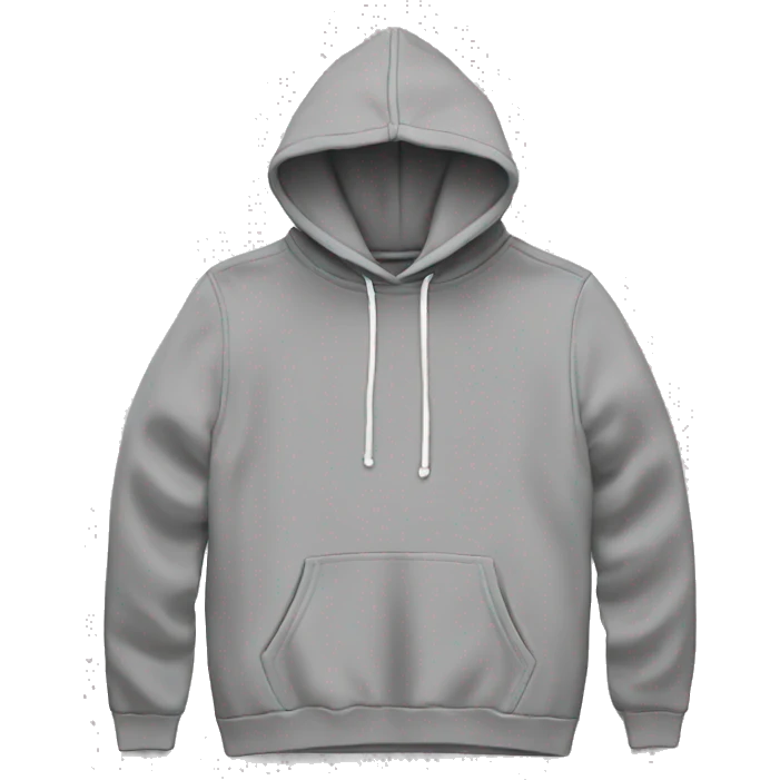Grey color pullover hoodie no person emoji