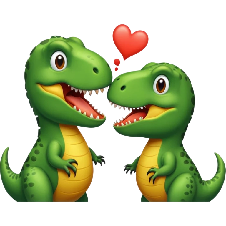 A bird kiss a trex emoji