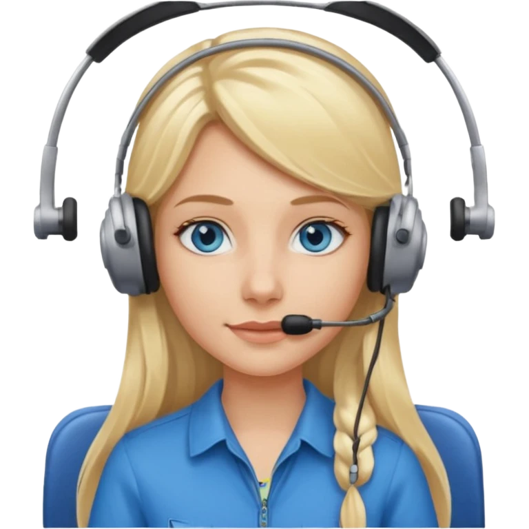 a blonde girl with long hair and blue eyes on a plane emoji