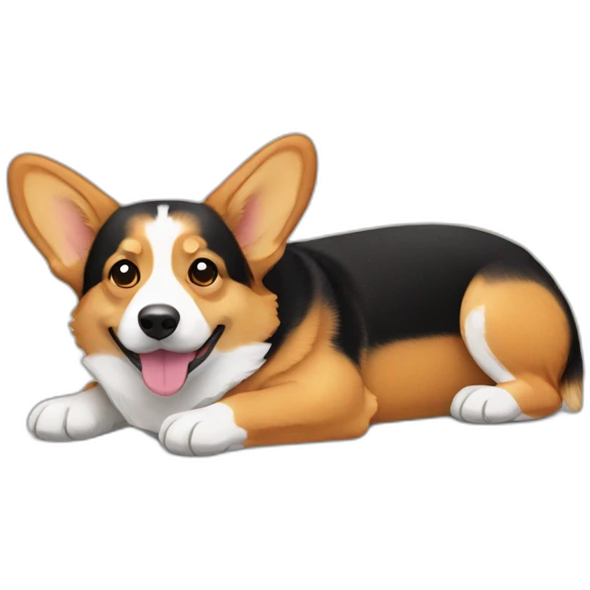 black and tan corgi lying emoji