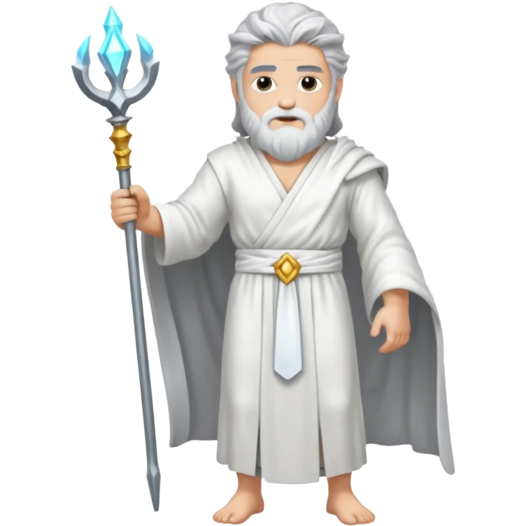 fullbody silverhair god ZEUS, white robe over shoulder emoji