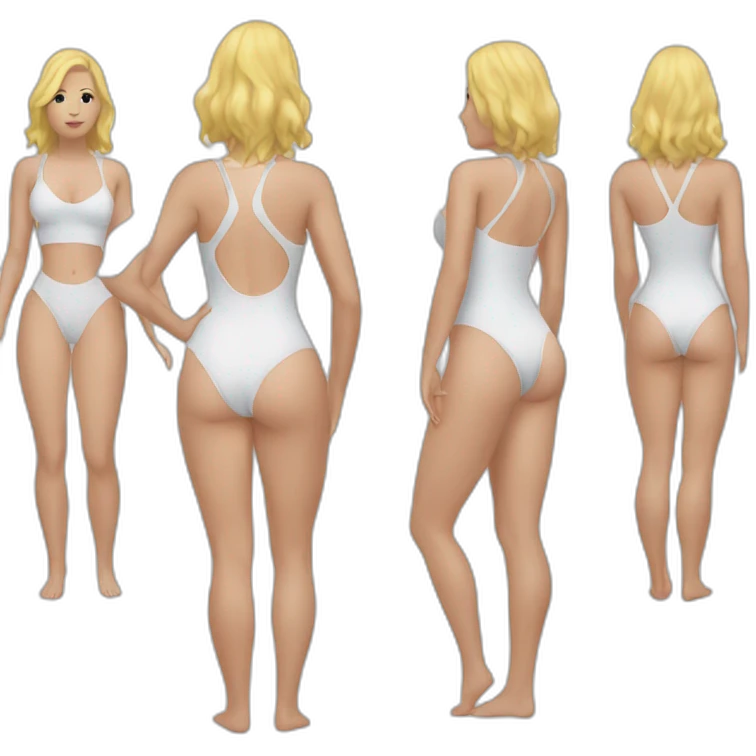 White chicks swimsuit from behind emoji